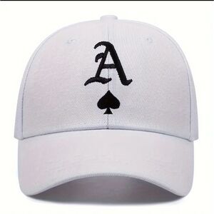 Spade Letter A Embroidery Baseball Cap Solid Color Trendy Sports Hats Lightweigh